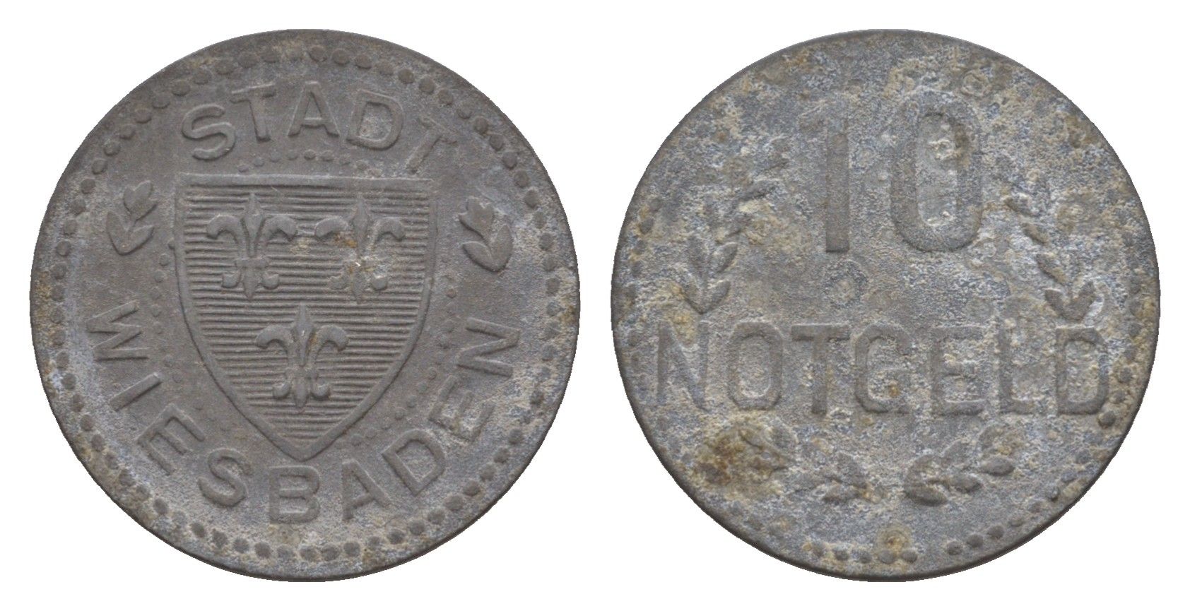 Висбаден 10 пфеннигов ND (1920) Funck 601.2, Men18 34117.1 цинк 4659-242