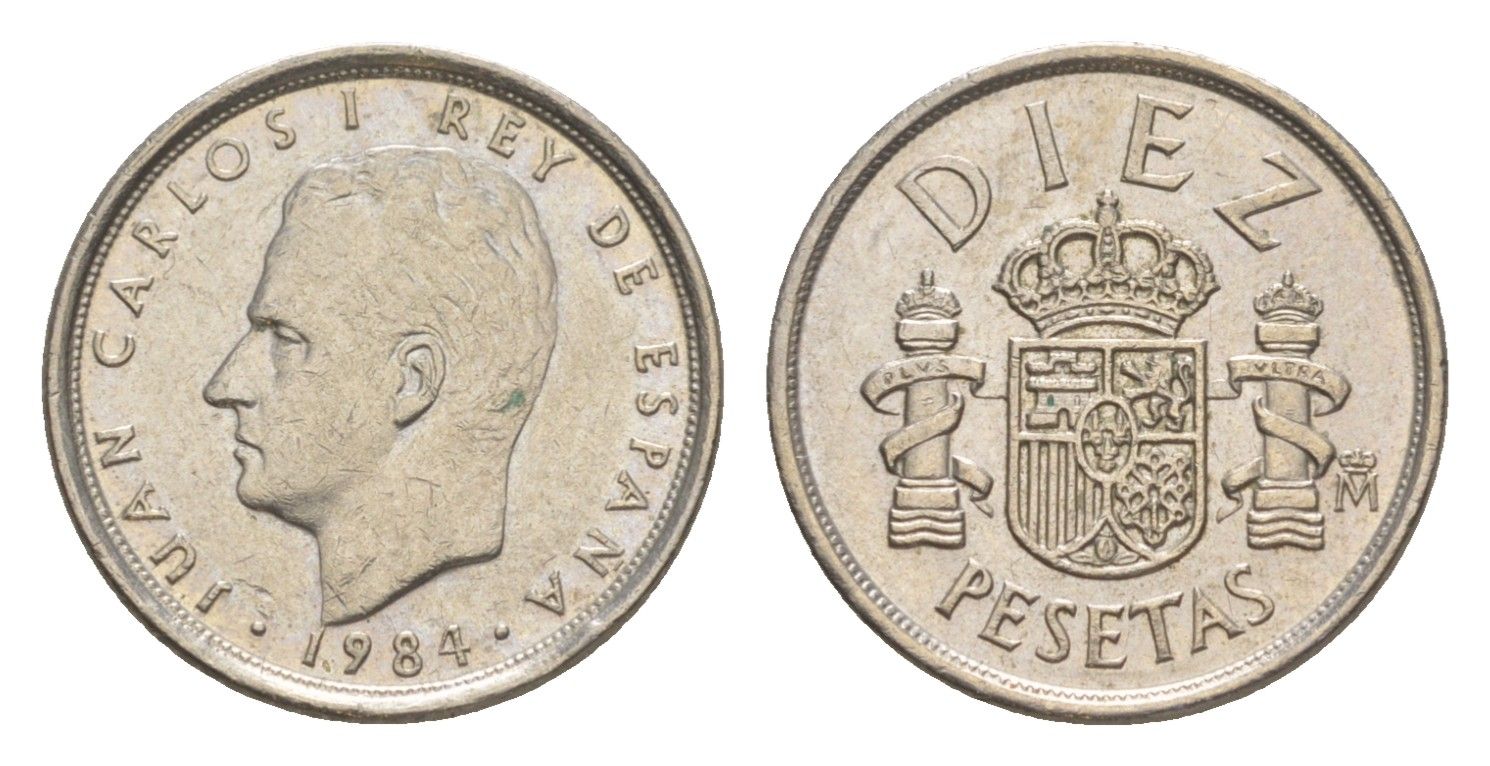 Испания 10 песет 1984 M, Хуан Карлос I (1975-2014) KM 827 медно-никель 4623-1233