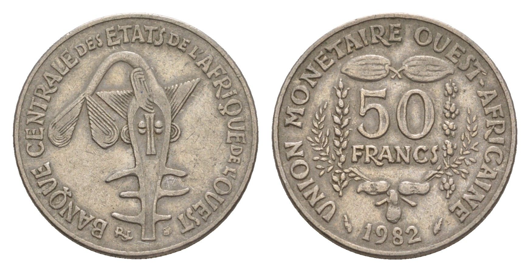 Западная Африка (BCEAO) 50 франков 1982 KM 6 медно-никель 4655-825