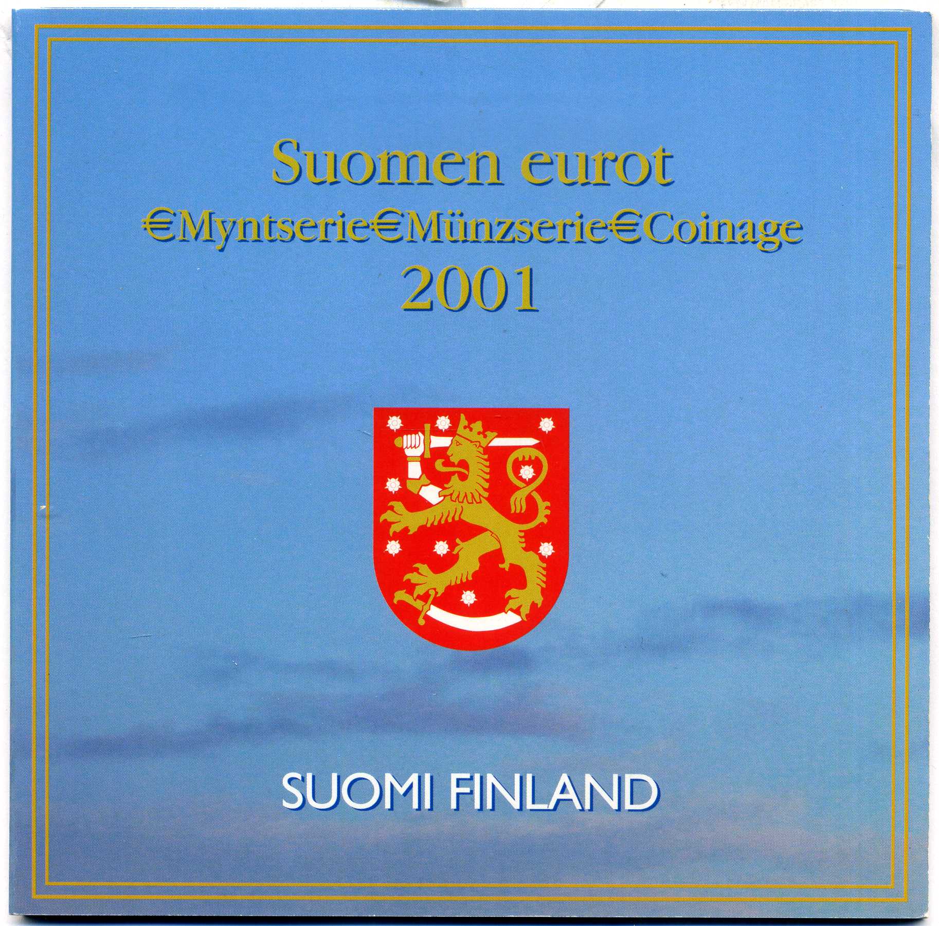 Финляндия набор из трех евронаборов по 8 монет в каждом 1999, 2000, 2001 официальный набор в оригинальном буклете  биметалл  UNC  5-6-1-14