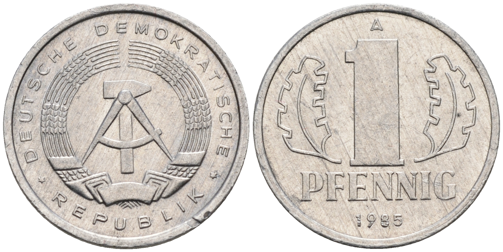 ГДР 1 пфенниг 1985 A KM 8.2 алюминий 75-167
