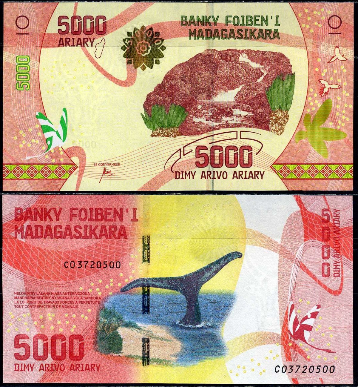 Мадагаскар 5000 ариари 2017 Pick 102 (1) бумага UNC (прес) 401-56-3-2