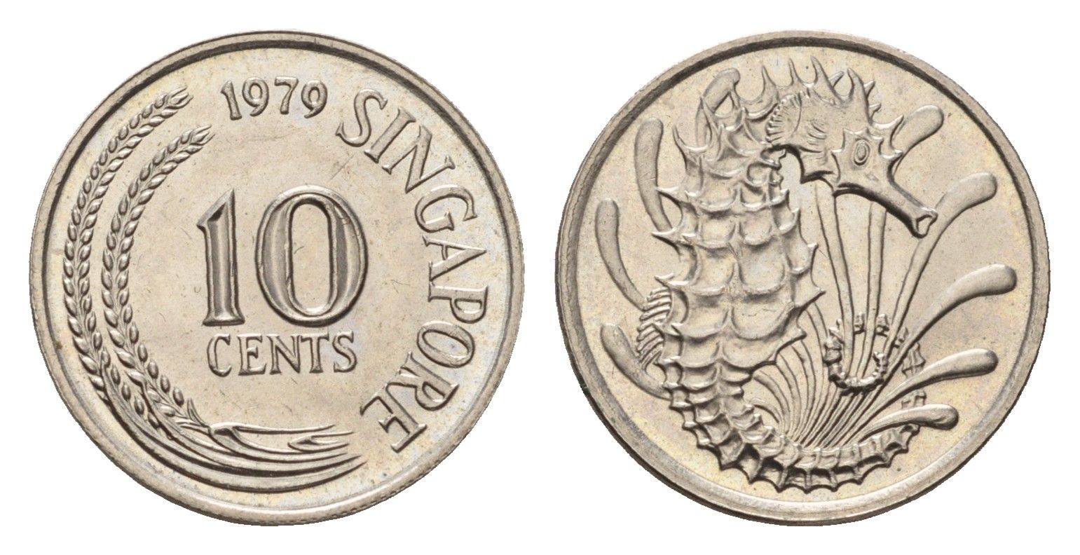 Сингапур 10 центов 1979 KM 3 медно-никель UNC 4625-1068