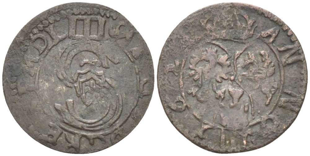 Польша 1 денарий 1624 Сигизмунд III (1587-1632), вес 1,16 гр. KM 34 серебро 1517-222