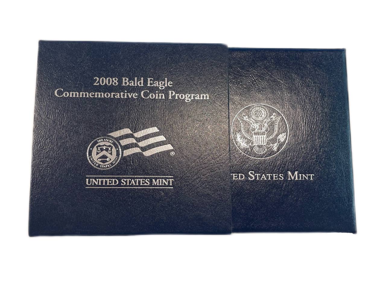 США 1 доллар 2008 P, Белоголовый орлан, оригинальная коробка, сертификат KM 439 серебро  PROOF  3-6-5-23