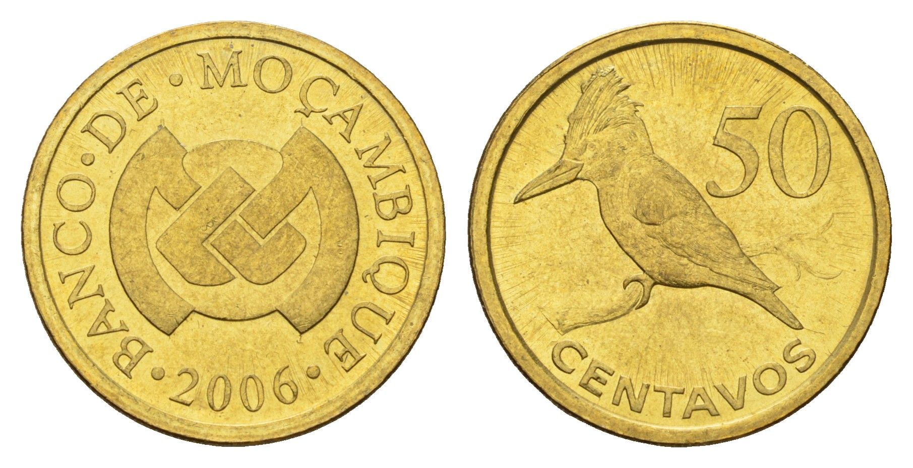 Мозамбик 50 сентаво 2006 KM 136 сталь плакированная латунью UNC 216-217