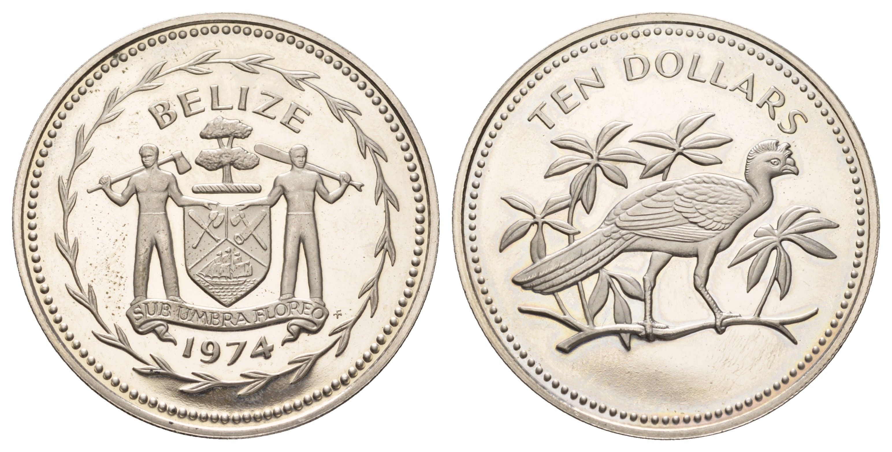 Белиз 10 долларов 1974 KM 45 медно-никель PROOF 1066-11-11