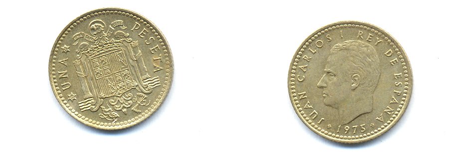 Испания 1 песета 1975 (79) Хуан Карлос I (1975-2014) KM 806 алюминиевая бронза 54-924