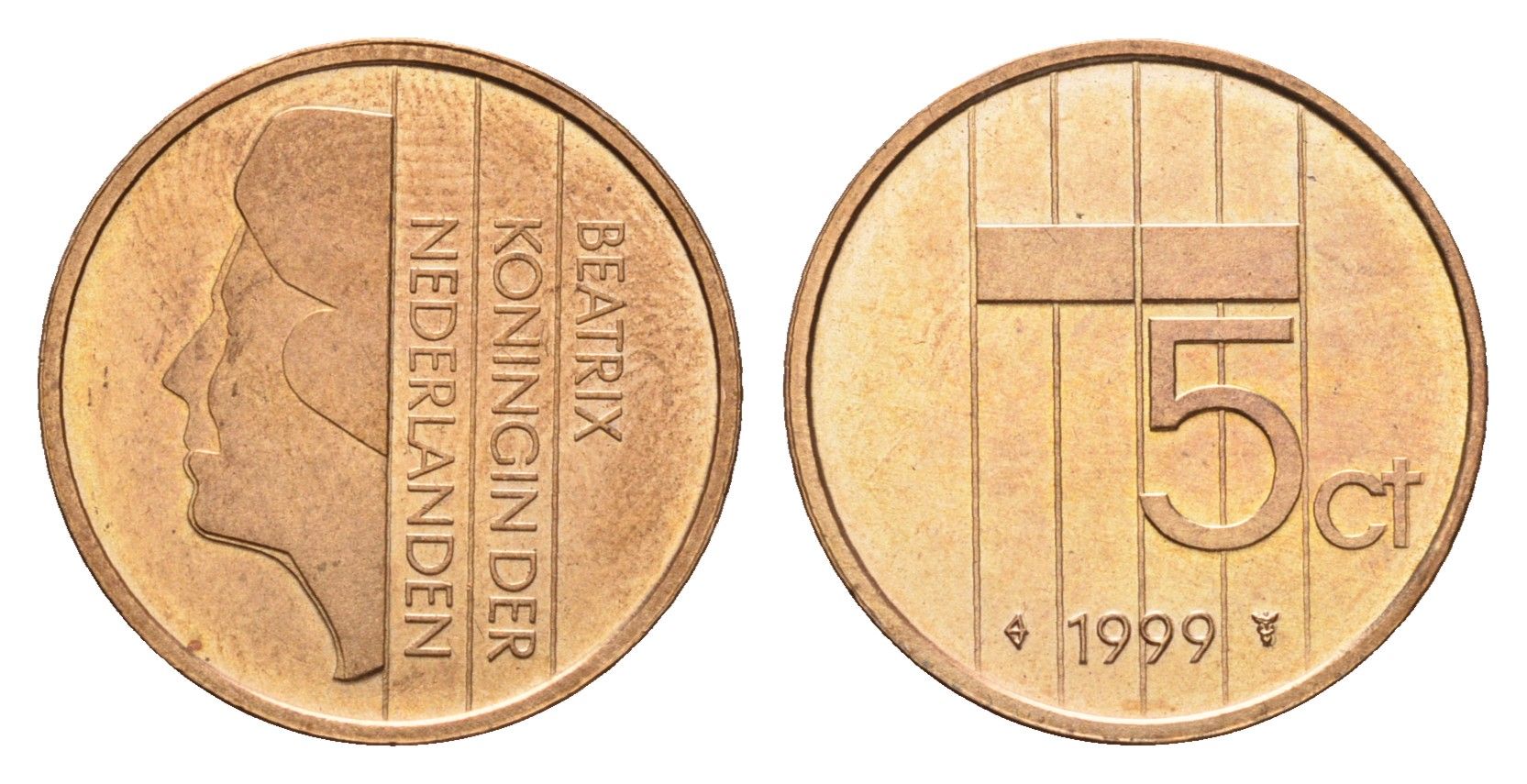 Нидерланды 5 центов 1999 Беатрикс (1980-2013) KM 202 бронза UNC 4684-1241