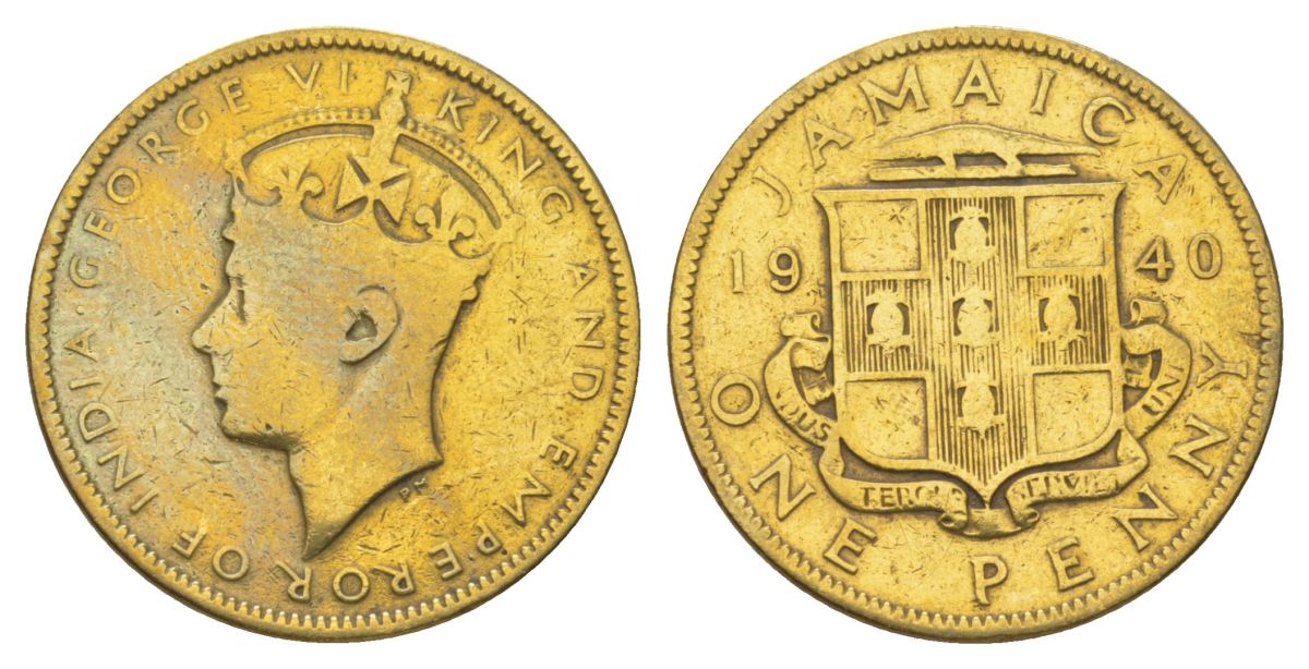 Ямайка 1 пенни 1940 KM 32 никель латунь 4628-434