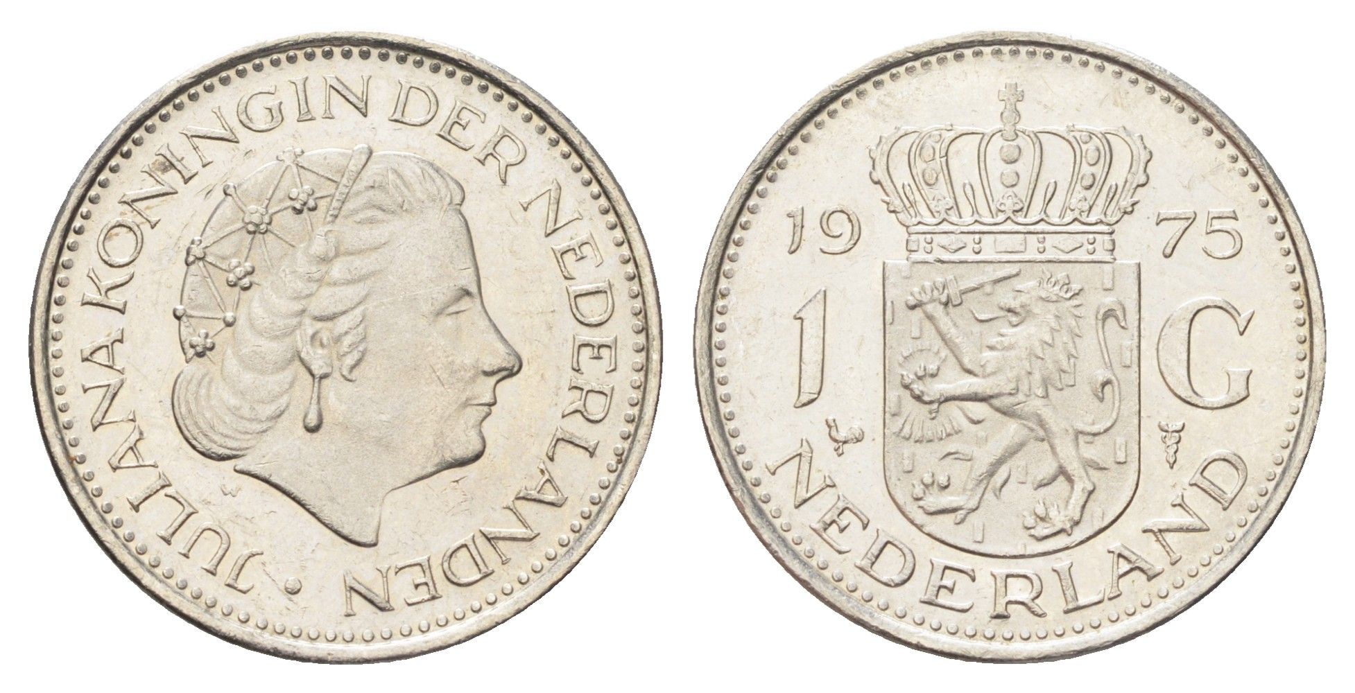 Нидерланды 1 гульден 1975 Юлиана (1948-1980) KM 184a никель 4706-1241