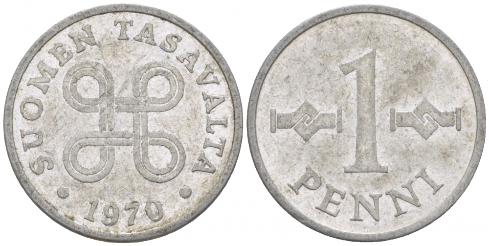 ФИНЛЯНДИЯ 1 ПЕННИ 1970 КМ 44a алюминий 3309-259