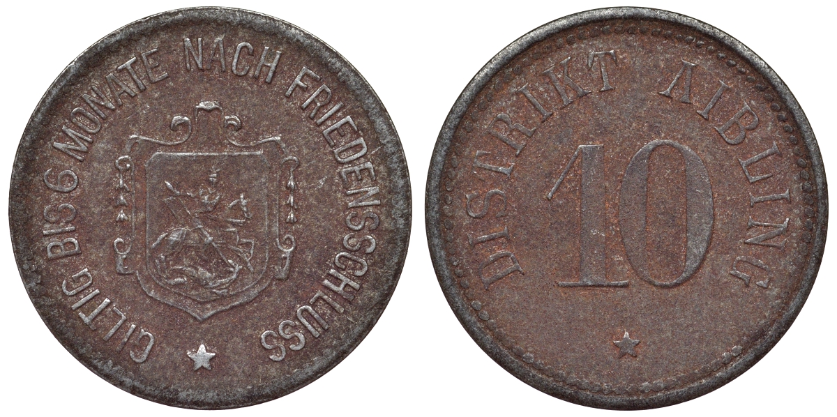 Германия, округ Айблинг 10 пфеннигов ND Бавария, нотгельд Funck 7.2 железо 4119-953
