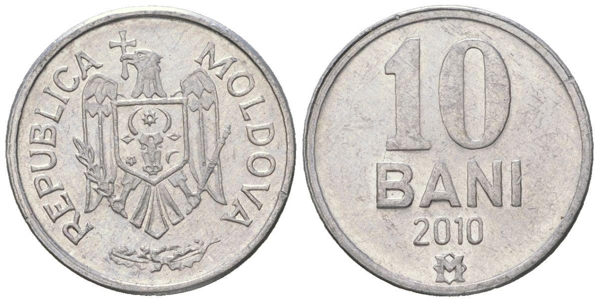 Молдавия 10 бань (бани) 2010 KM 7 алюминий UNC 4621-353