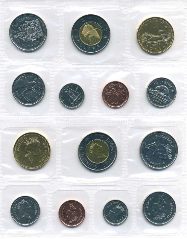 Канада набор из 7 монет 2003 официальный набор монетного двора, сертификат    UNC  1-6-2-17