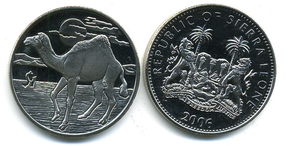 Сьерра-Леоне 1 доллар 2006 серия защита окружающей среды, верблюд KM 312 медно-никель UNC M6-4
