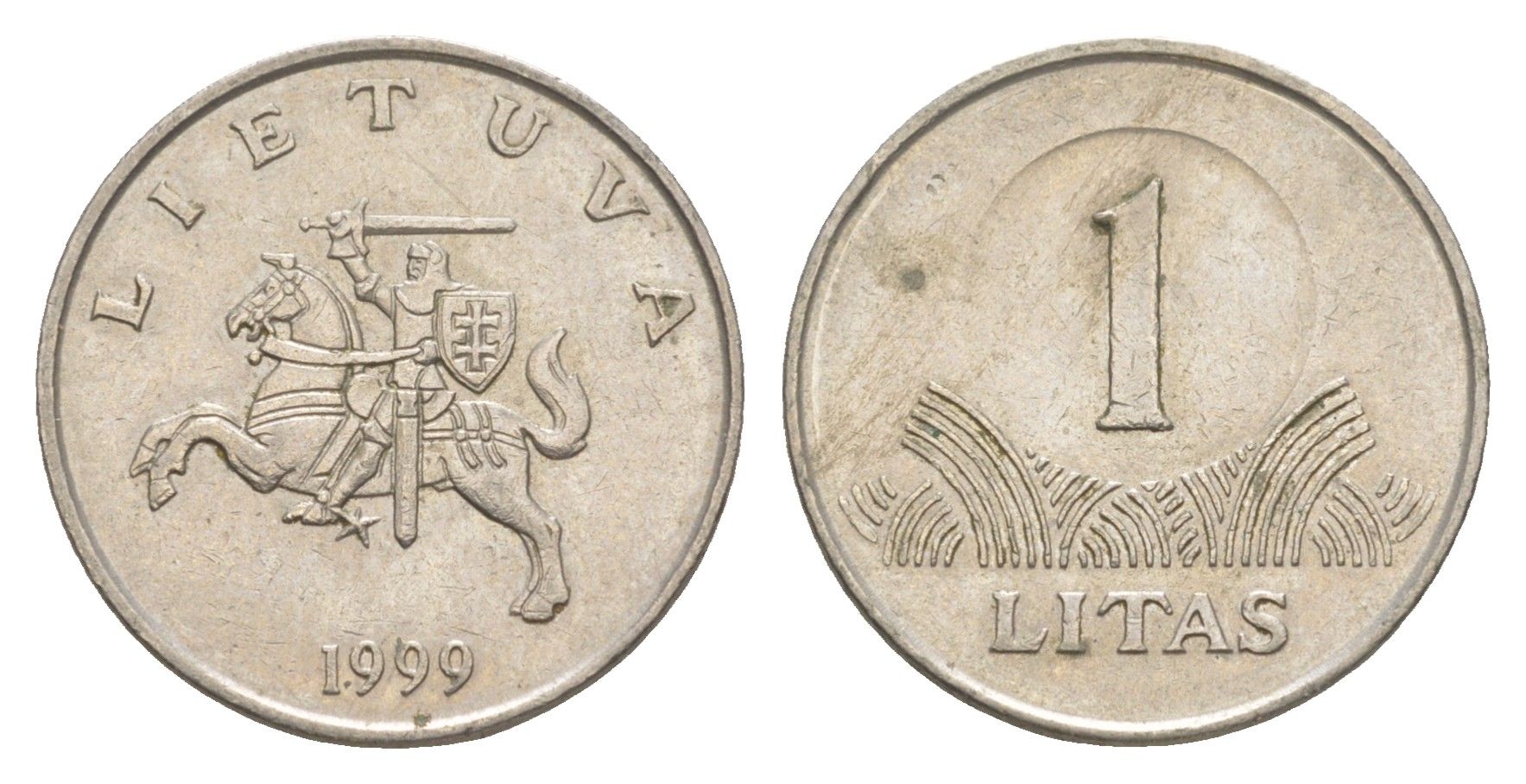 Литва 1 лит 1999 KM 111 медно-никель 4566-724