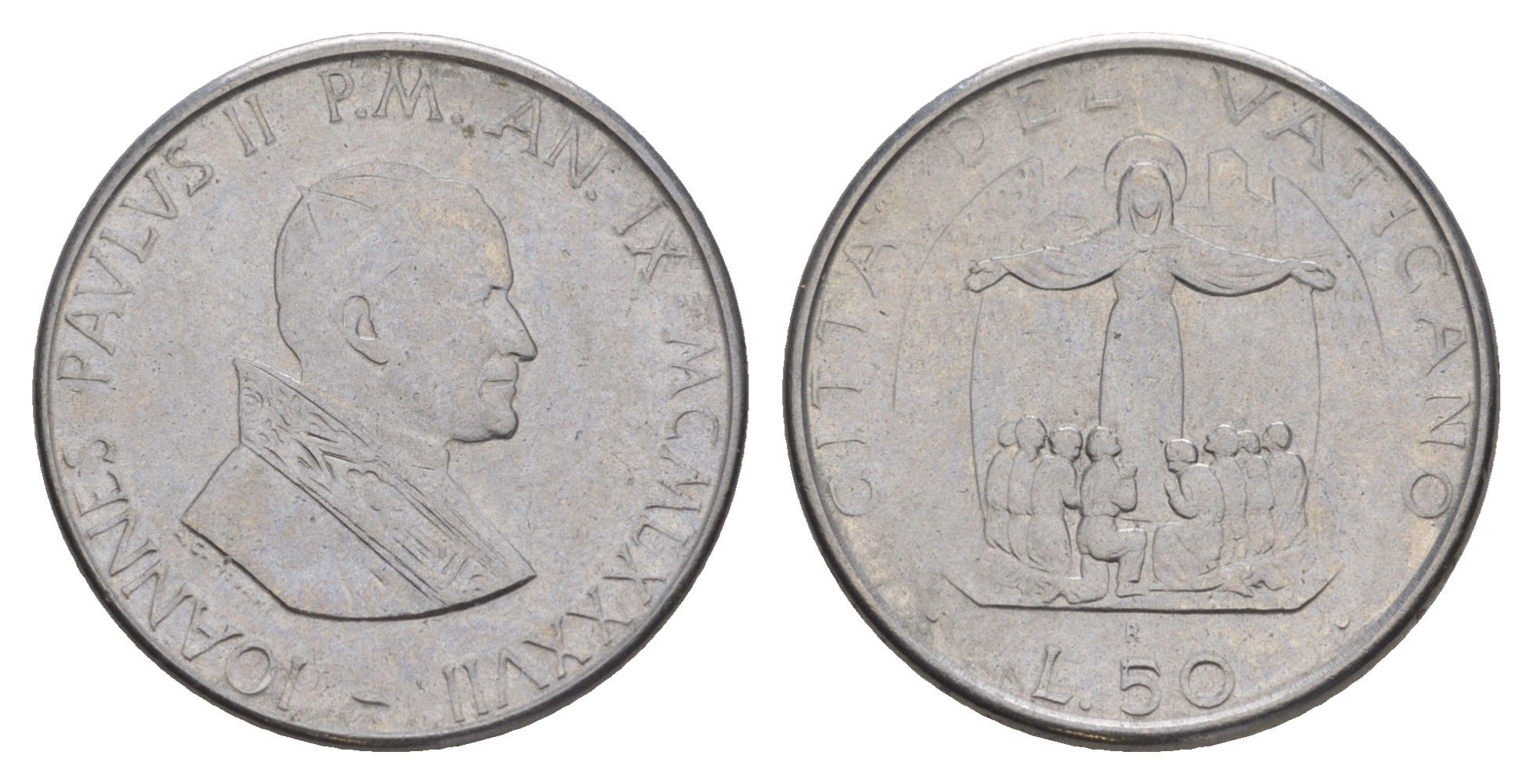 Ватикан 50 лир 1987 KM 201 нержавеющая сталь UNC 4633-1222