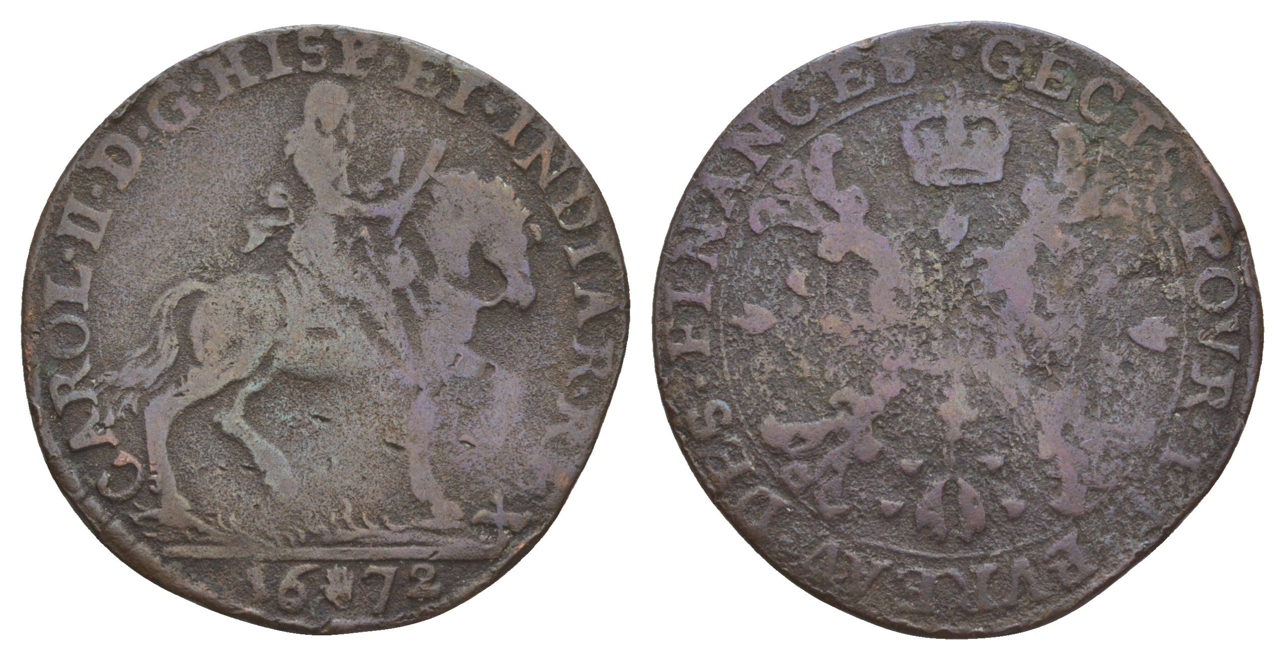 Испанские Нидерланды жетон Бюро финансов 1672 Монетный двор Антверпена, диаметр 33 мм, вес 7,6 гр Neumann 4 медь 413-2323