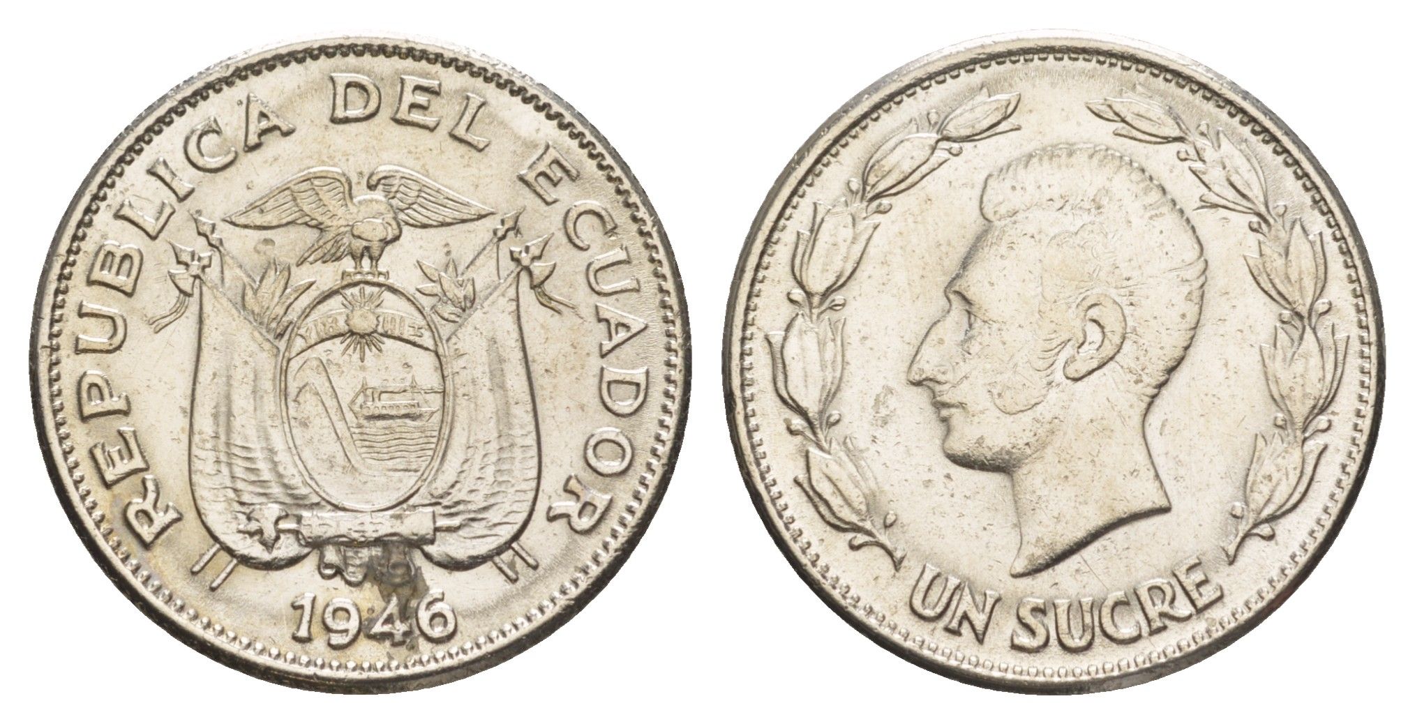 Эквадор 1 сукре 1946 KM 78.2 никель 4641-633