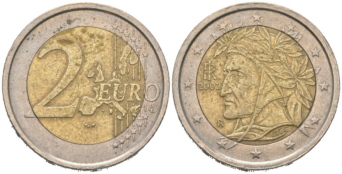 Италия 2 евро 2002 R KM 217 медно-никель 4604-1043