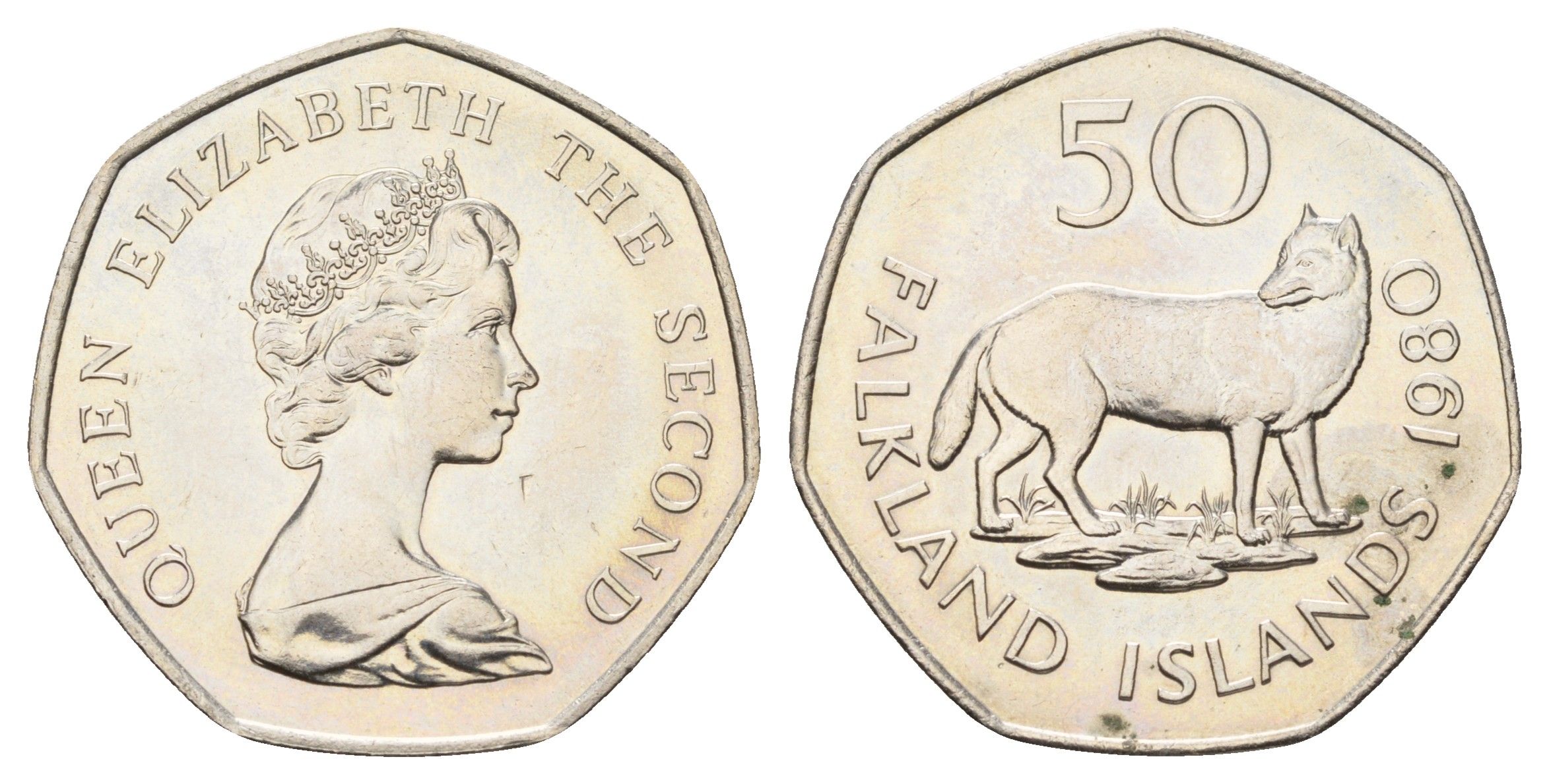 Фолклендские острова (Фолкленды) 50 пенсов 1980 KM 14.1 медно-никель UNC 4672-125