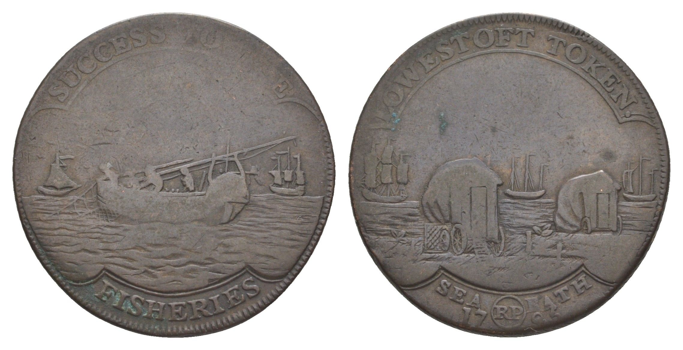 Великобритания, Суффолк, Колчестер 1/2 пенни 1795 Dalton & Hamer 37 медь 1522-825