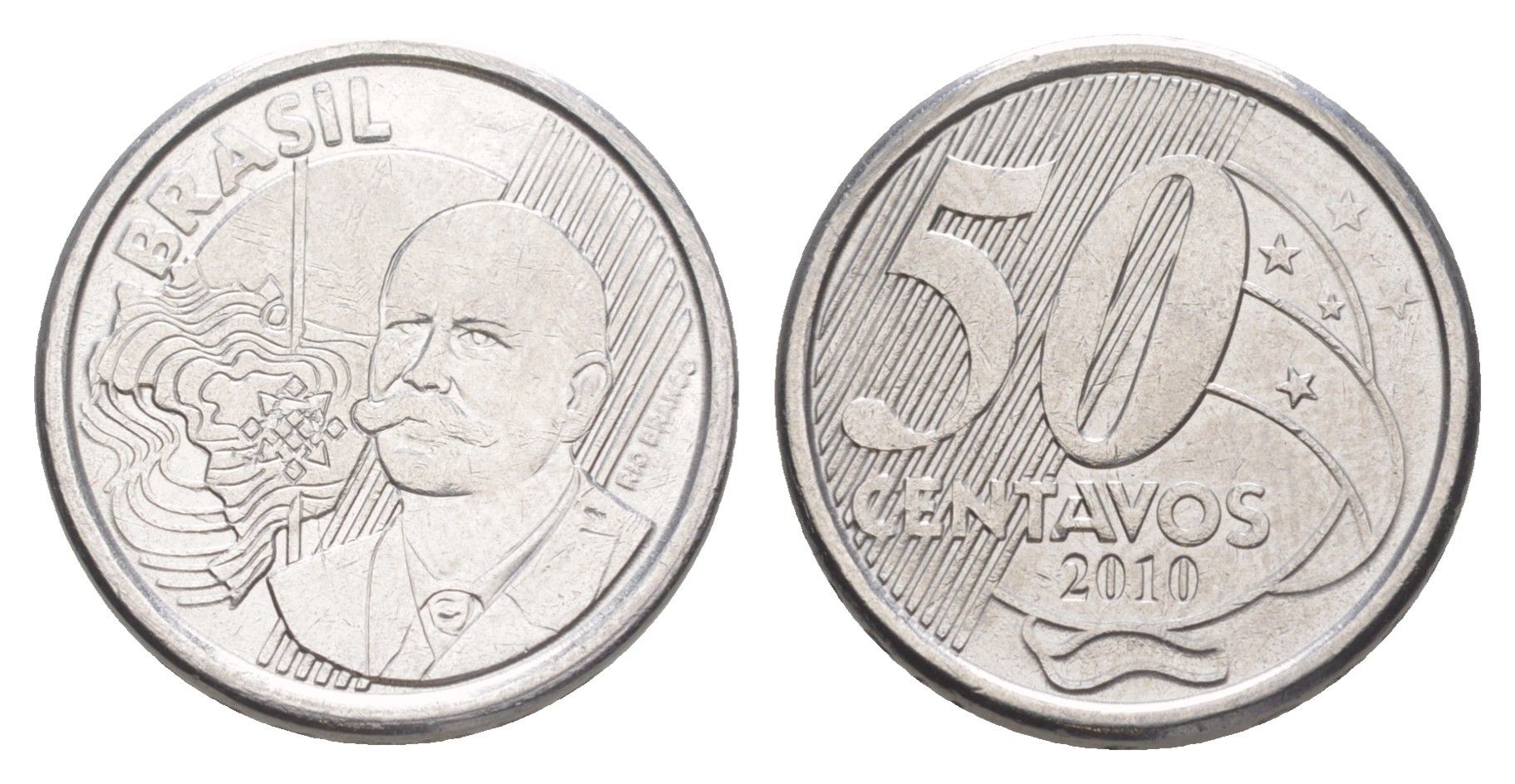 Бразилия 50 сентаво 2010 KM 651a нержавеющая сталь 4642-1151