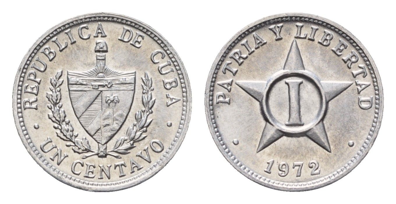 Куба 1 сентаво 1972 KM 33.1 алюминий UNC 4689-1246