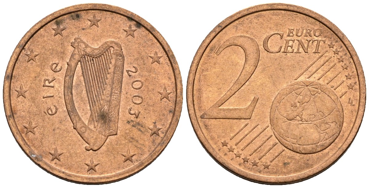 Ирландия 2 евроцента 2003 KM 33 сталь плакированная медью 4147-713