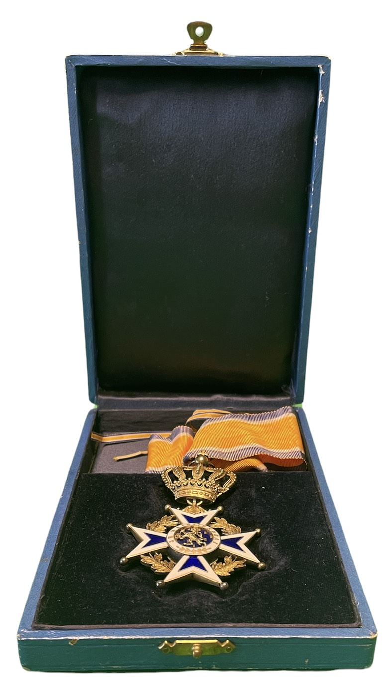 Нидерланды орден крест командующего, оранжевый Нассау (ORANIAN-NASSAU), серебро, позолота, в оригинальной коробке 4-3-5-04