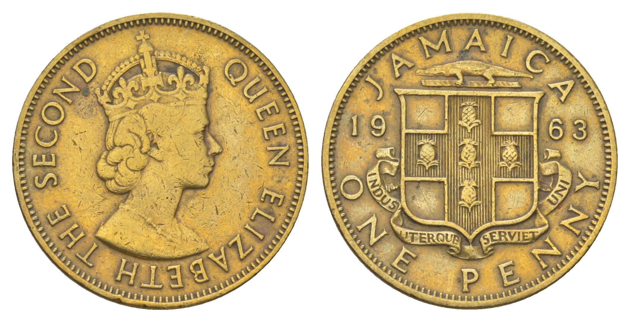 Ямайка 1 пенни 1963 KM 37 никель латунь 4628-732