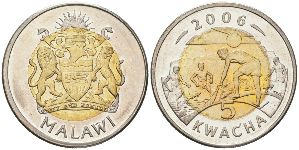Малави 5 квач 2006 KM 57 биметалл aUNC 4574-1115