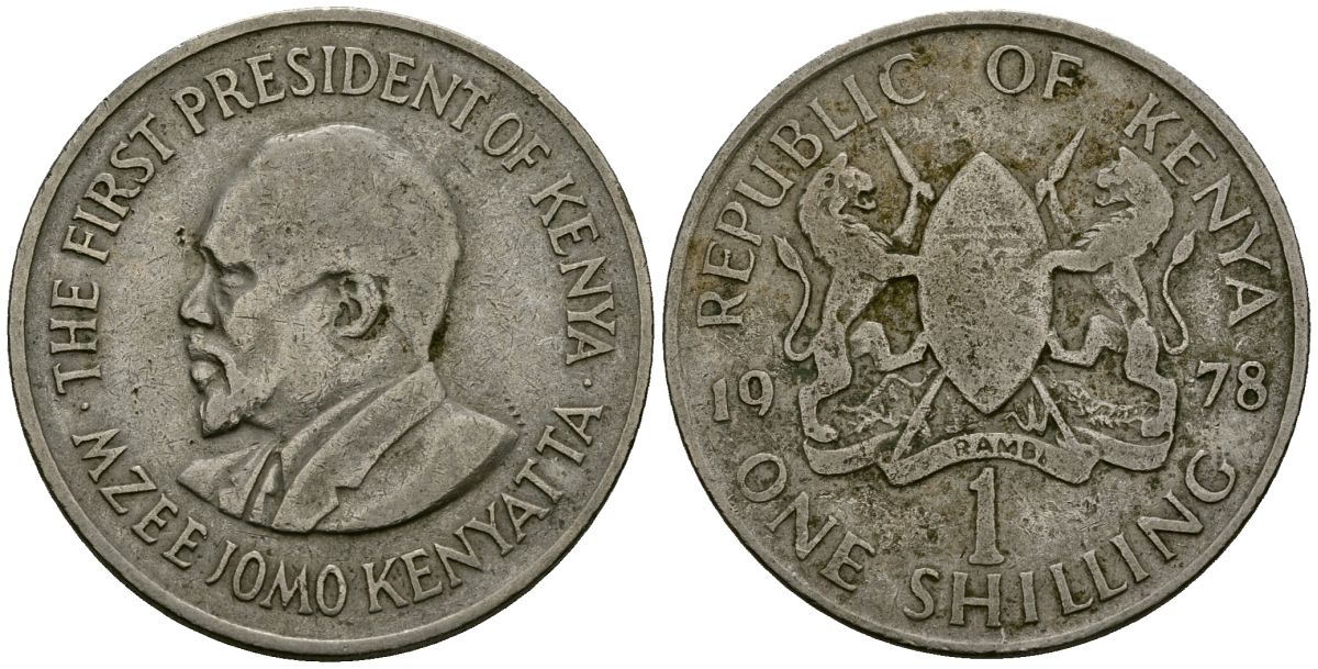 Кения 1 шиллинг 1978 Джомо Кениата KM 14 медно-никель 4120-942