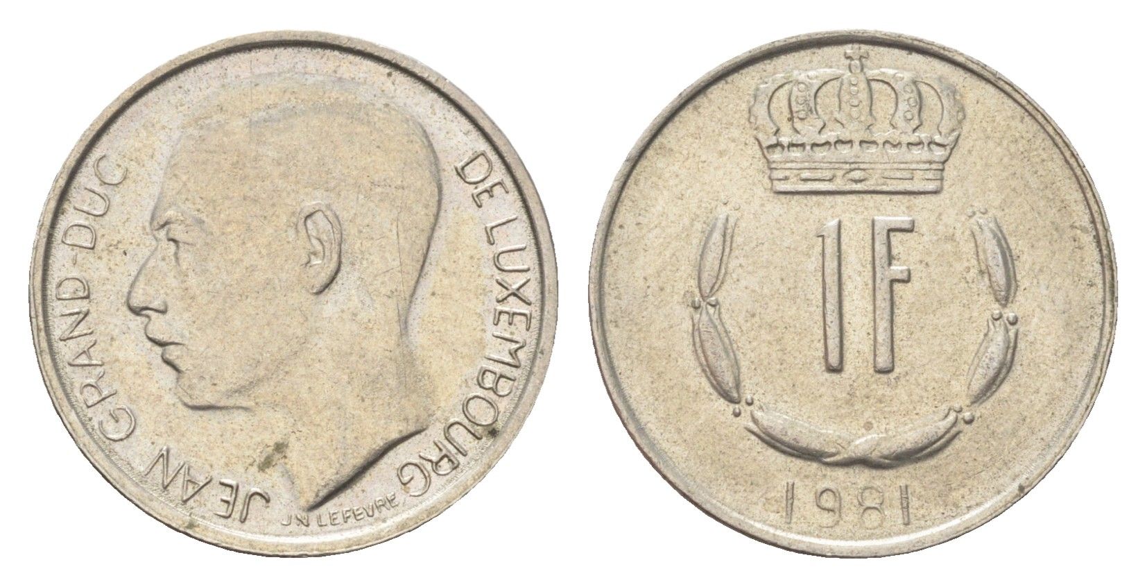 Бельгия 1 франк 1981 Герцог Жан (1964-1999) KM 55 медно-никель 4705-215