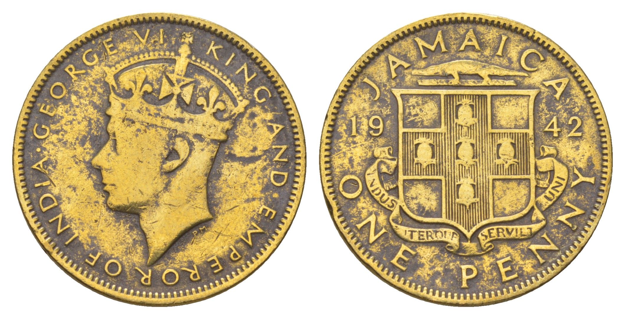 Ямайка 1 пенни 1942 KM 32 никель латунь 4628-445