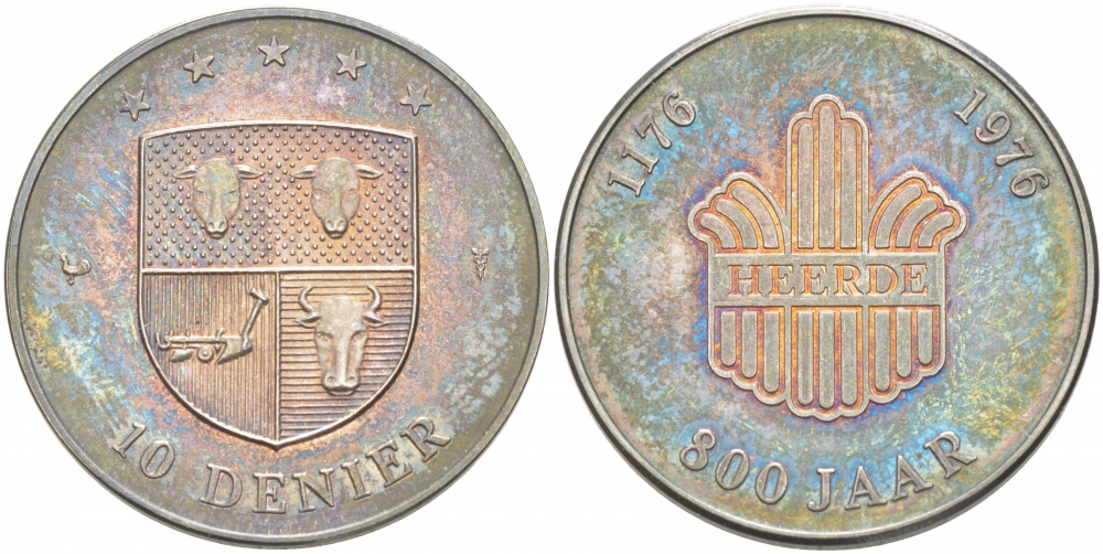 НИДЕРЛАНДЫ ЖЕТОН 10 ДЕНИР (1176-1976 ) 800 ЛЕТ HEERDE UNC 4403-816