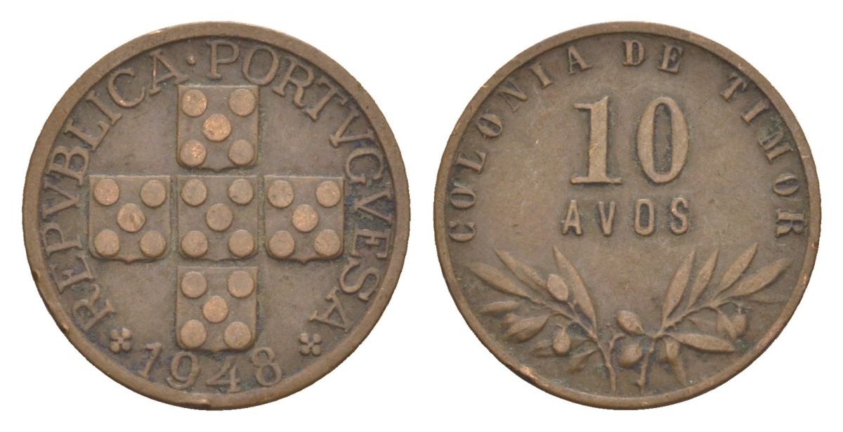 Португальский Тимор 10 аво 1948 KM 5 бронза 3711-1223
