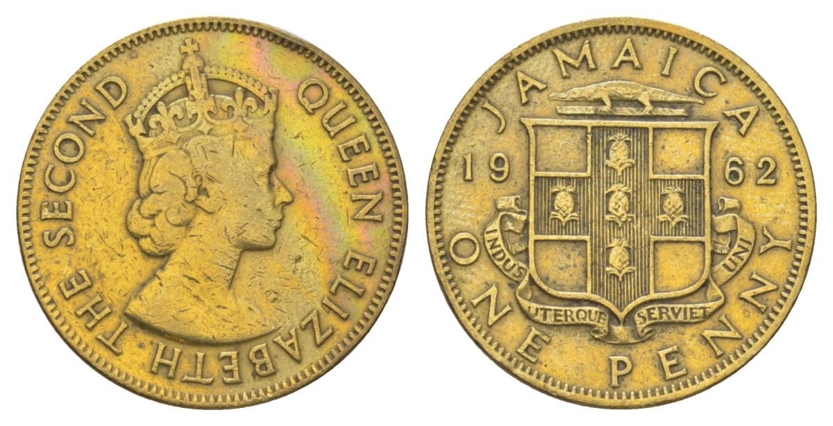 Ямайка 1 пенни 1962 KM 37 никель латунь 4628-722
