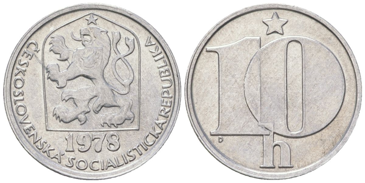 Чехословакия 10 геллеров 1978 KM 80 алюминий aUNC 4115-665