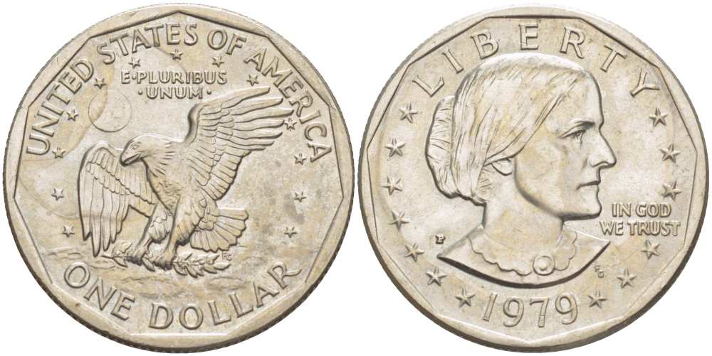 США 1 доллар 1979 P, Сьюзен Энтони KM 207 медь плакированная медно-никелем 210-812