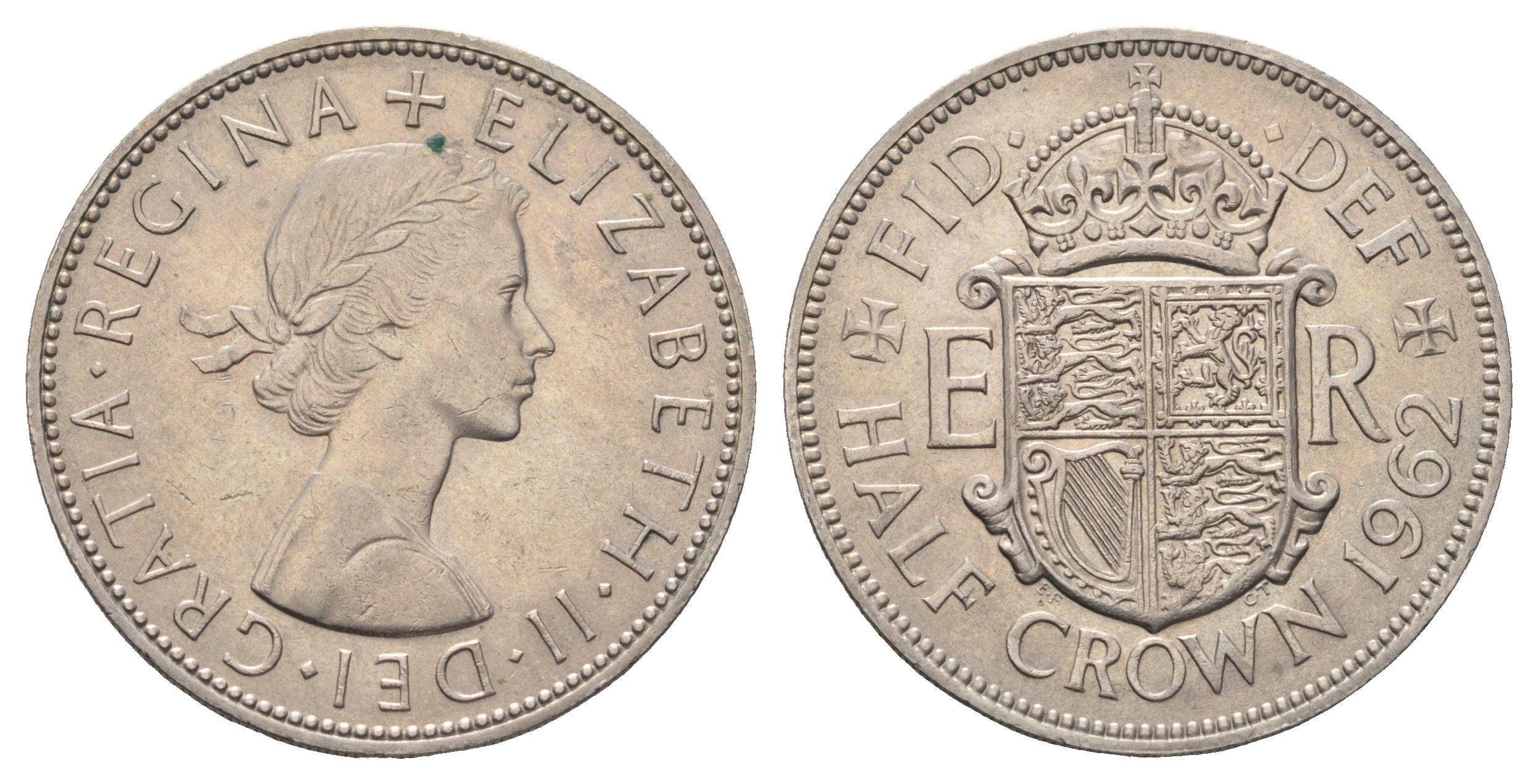 Великобритания 1/2 кроны 1962 Елизавета II (1952-2022) KM 907, Spink 4145 медно-никель aUNC 4667-641