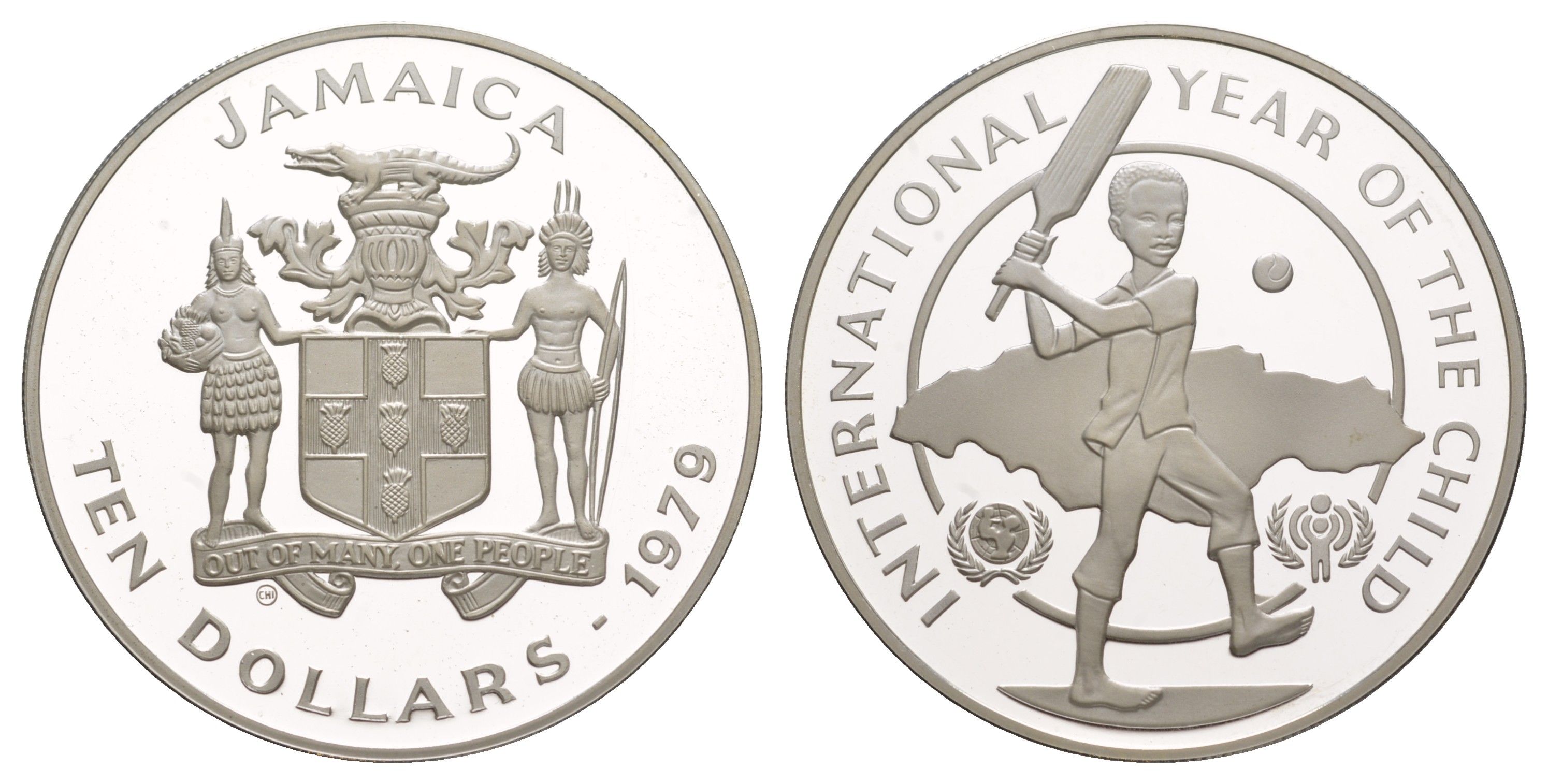 Ямайка 10 долларов 1979 Международный год детей KM 80 серебро PROOF 11-327-24