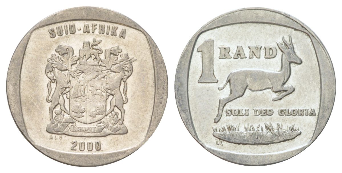 ЮАР 1 ранд 2000 KM 164 медь плакированная никелем 4627-354