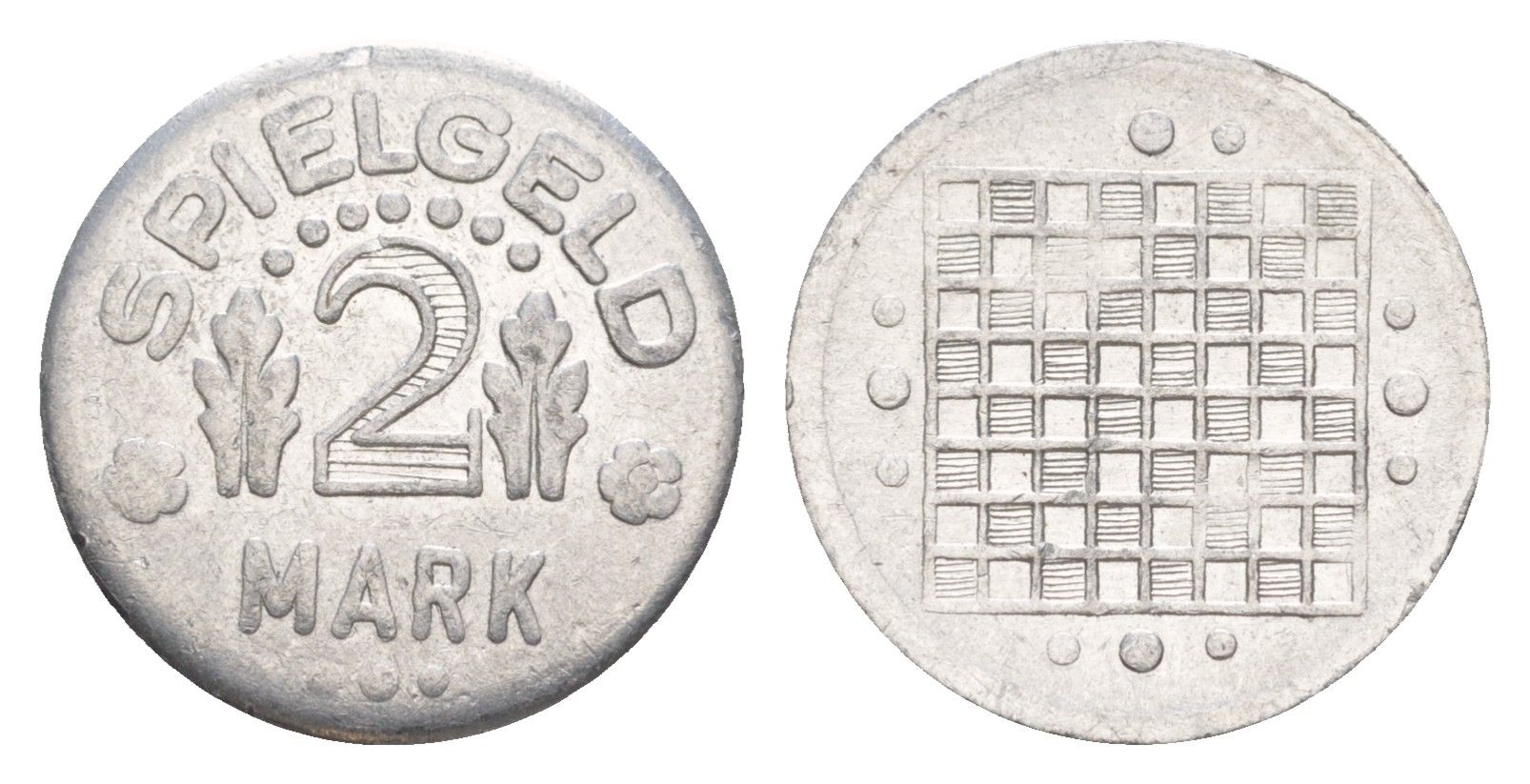 Германия игровой жетон в 2 марки ND разновидность - Глобус, вес 0,8 гр, диаметр 20 мм алюминий UNC 4636-962