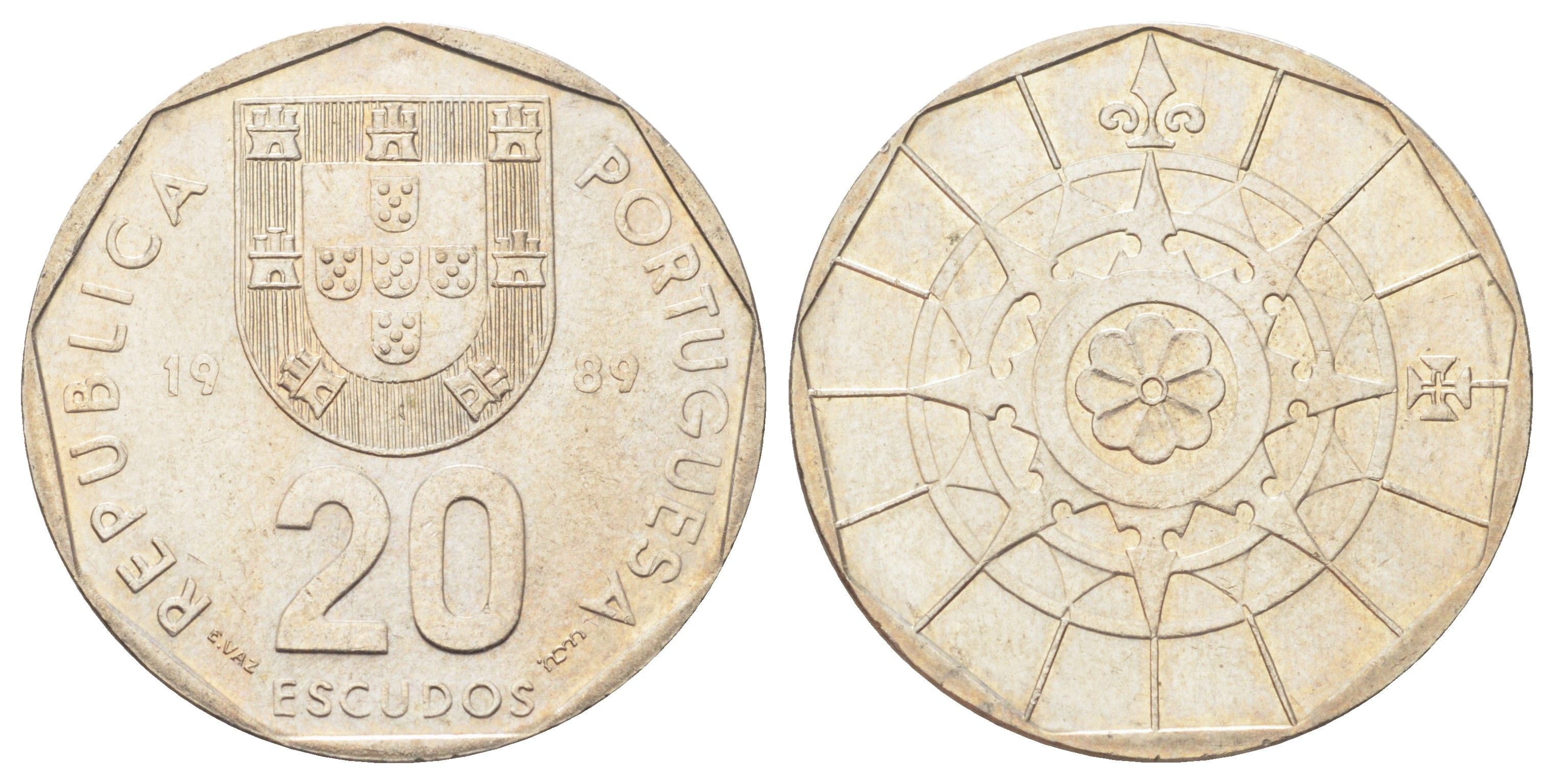 Португалия 20 эскудо 1989 KM 634 медно-никель UNC 3336-733