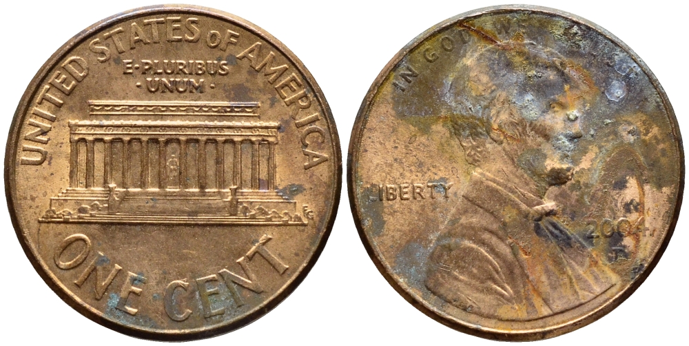 США 1 ЦЕНТ 2004 D, ЛИНКОЛЬН KM 201b цинк плакированный медью 4396-468