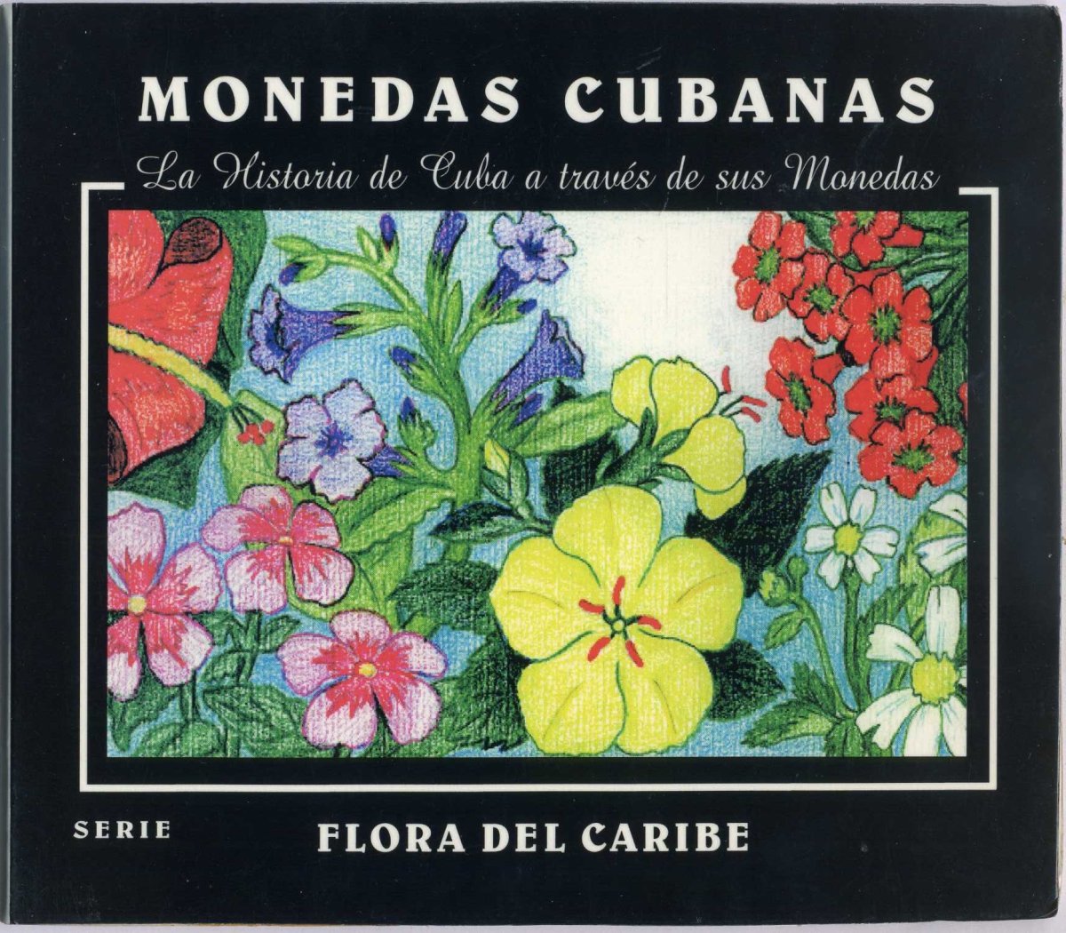Куба набор из 6 монет по 1 песо 1997 карибская флора, эмаль, в оригинальном буклете KM 619,620,621,737,738,722 медно-никель UNC 7-4-2-41