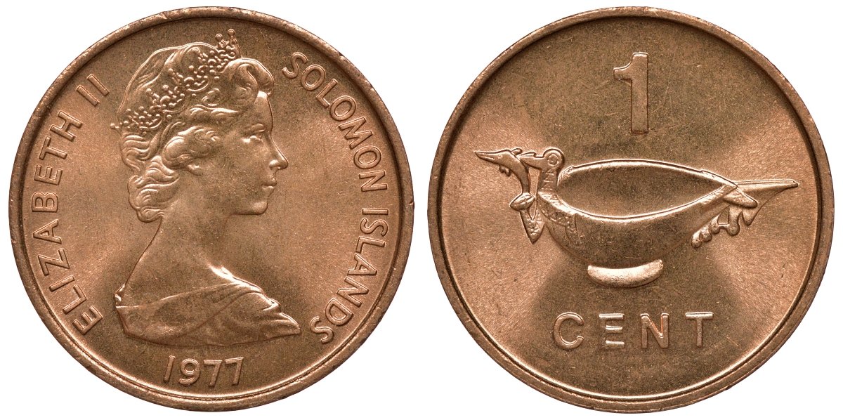 Соломоновы острова 1 цент 1977 чаша KM 1 бронза aUNC M54-17