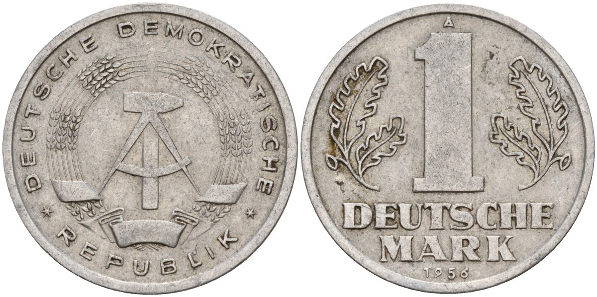 ГДР 1 марка 1956 A KM 13 алюминий 117-814